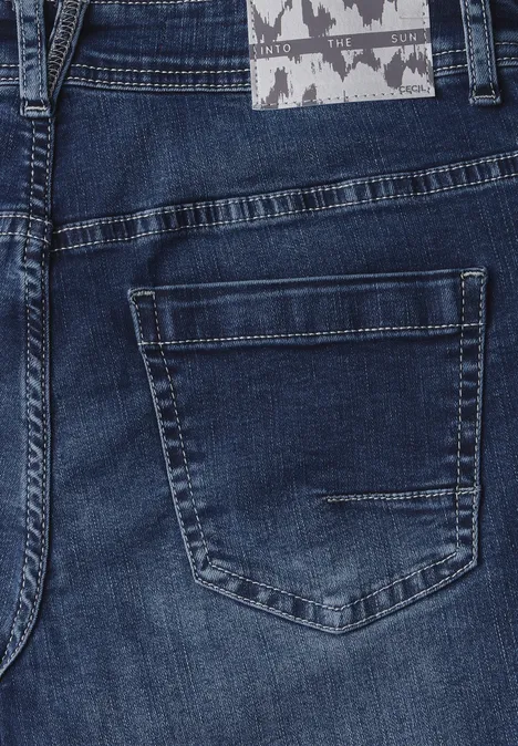 Jeansshorts mid blue used wash