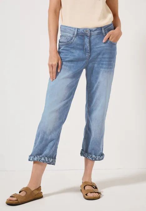 Straight Leg Jeans mid blue used wash