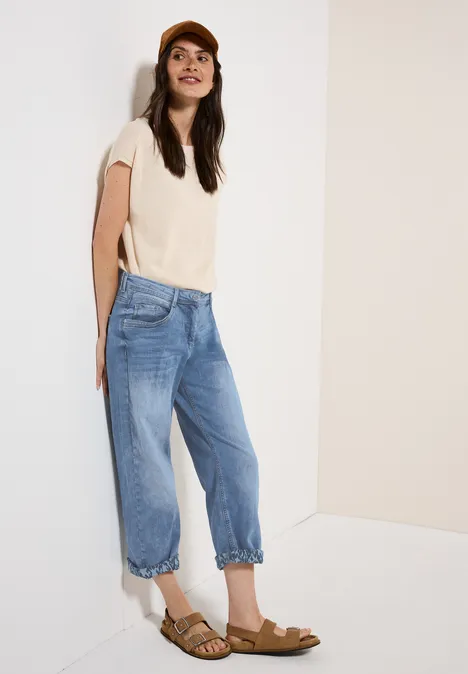 Straight Leg Jeans mid blue used wash