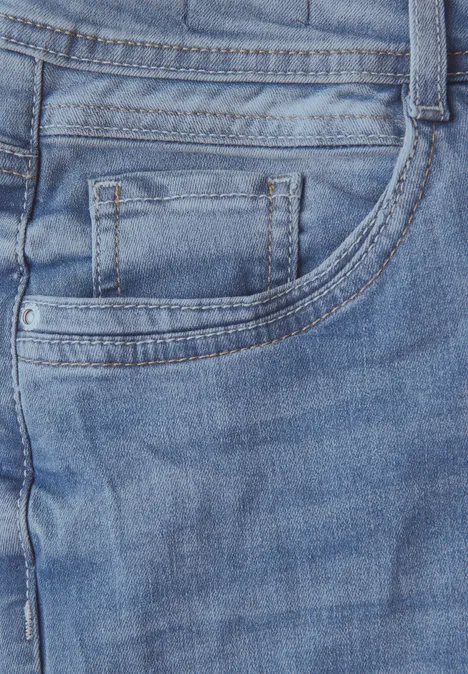 Straight Leg Jeans mid blue used wash