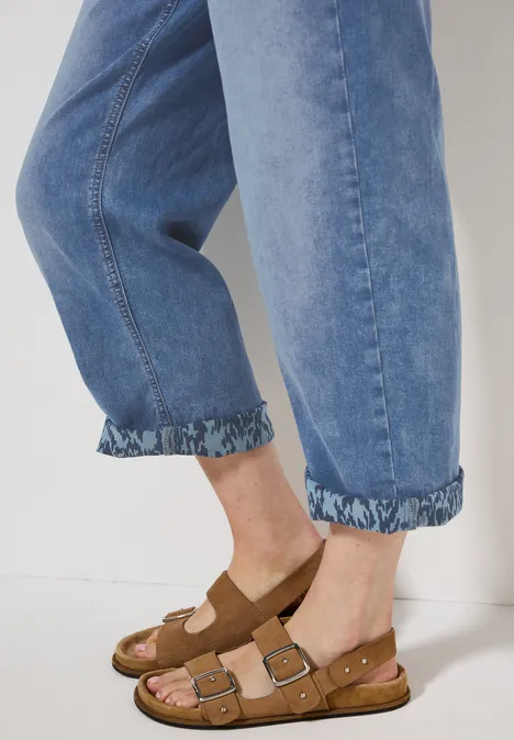 Straight Leg Jeans mid blue used wash