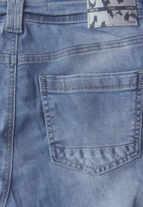 Straight Leg Jeans mid blue used wash