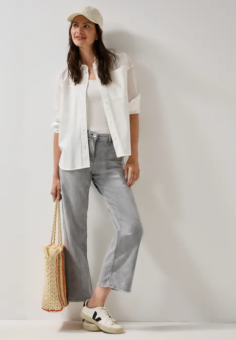 Wide Leg Jeans light grey wash