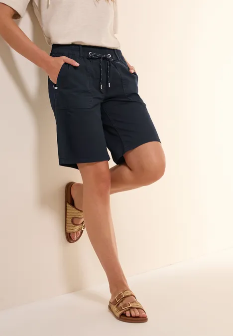 Twill Shorts im Washed-Look universal blue