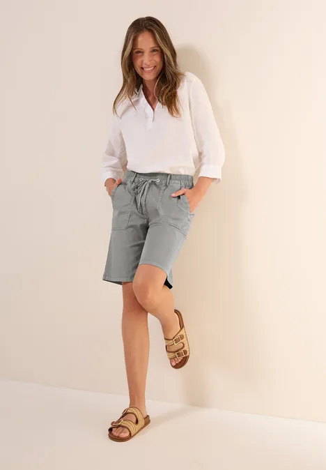 Twill Shorts im Washed-Look obelisk grey