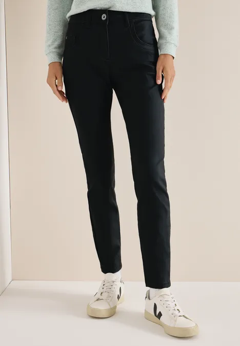 Broek in lederlook Black