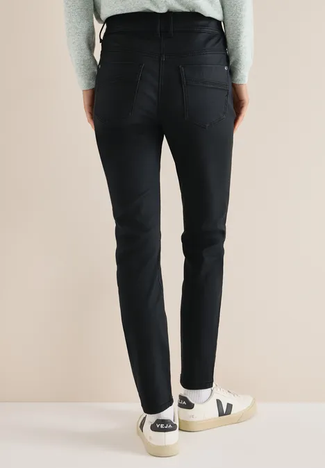 Broek in lederlook Black
