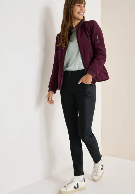 Broek in lederlook Black