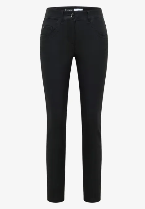 Broek in lederlook Black