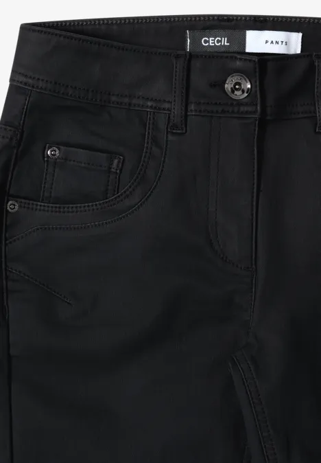 Broek in lederlook Black