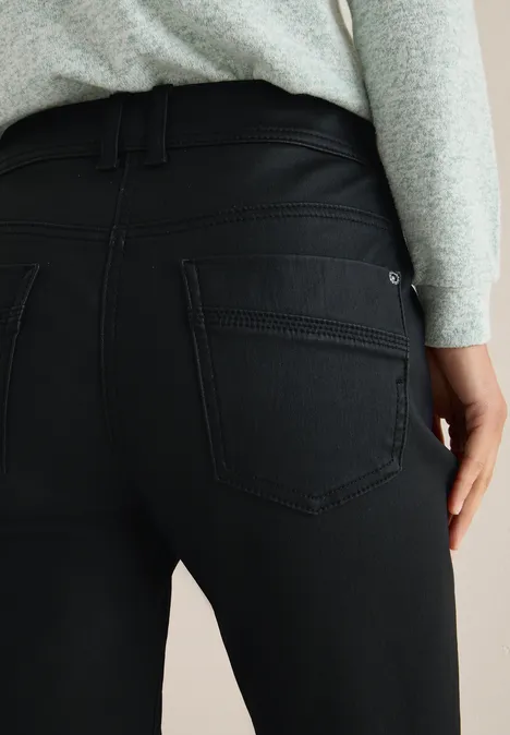 Broek in lederlook Black