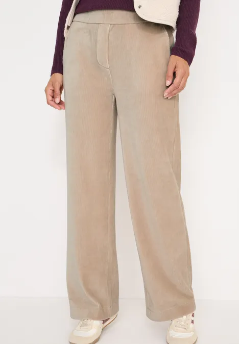 Wide Leg Cordhose silvery beige