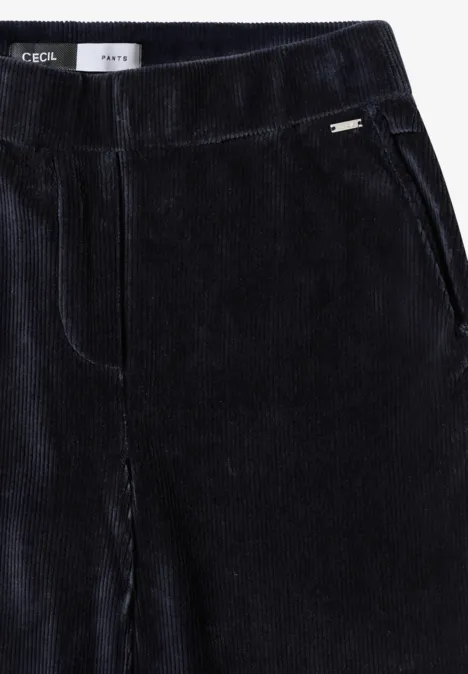 Wide Leg Cordhose dark blue corduroy