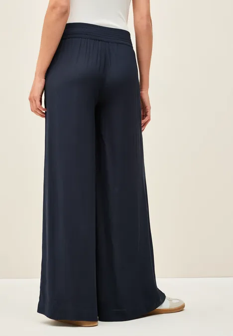 Wide Leg Crepe Hose universal blue