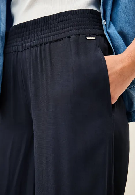Wide Leg Crepe Hose universal blue