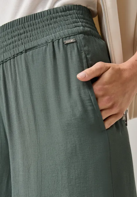 Wide Leg Crepe Hose dark balmy khaki