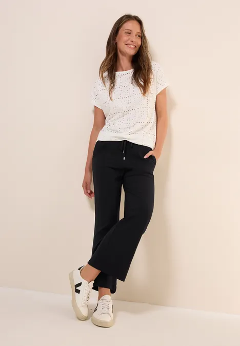 Straight Leg Viskose Hose Black
