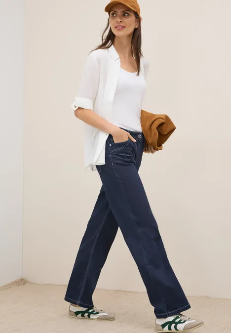 Rinsed Wide Leg Jeans rinsed wash