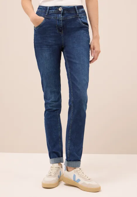 Slim Fit jeans mid blue used wash