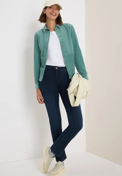 Straight Leg Jeans blue black used wash