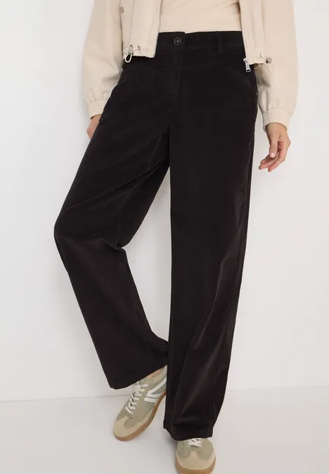 Wide Leg Cordhose carbon grey