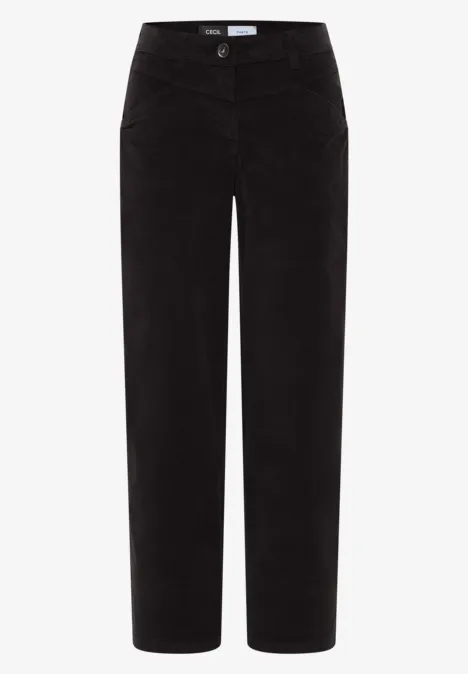 Wide Leg Cordhose carbon grey