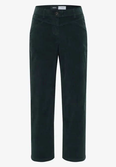 Sztruksowe spodnie z szerokimi nogawkami dark emerald green