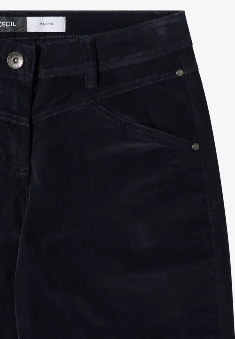 Wide Leg Cordhose dark blue corduroy