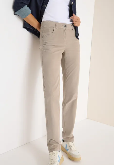 Slim Fit Cordhose silvery beige