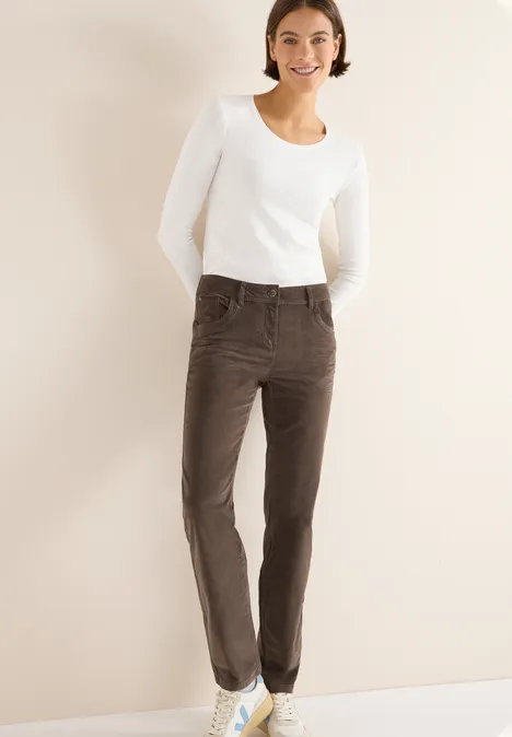 Slim Fit Cordhose misty taupe