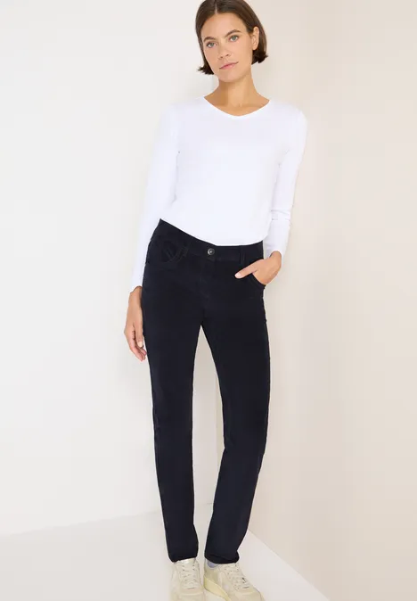 Slim Fit Cordhose dark blue corduroy