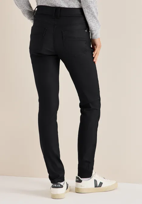 Broek in lederlook Black