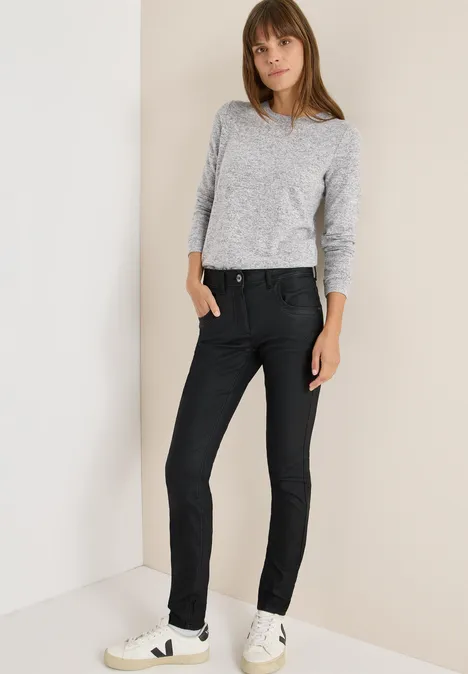 Broek in lederlook Black