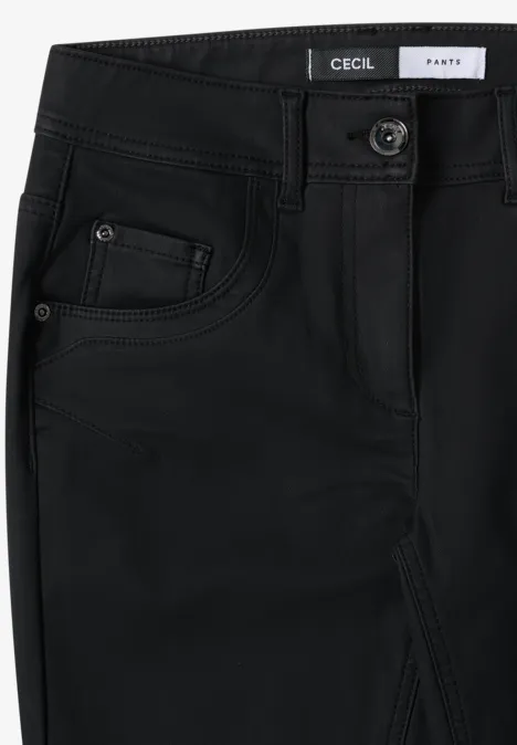 Broek in lederlook Black