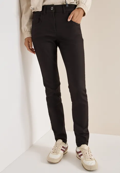 Broek in lederlook tartufo brown