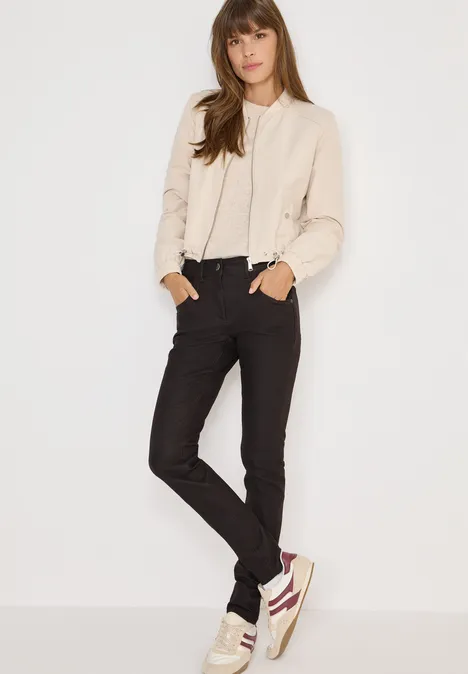 Broek in lederlook tartufo brown
