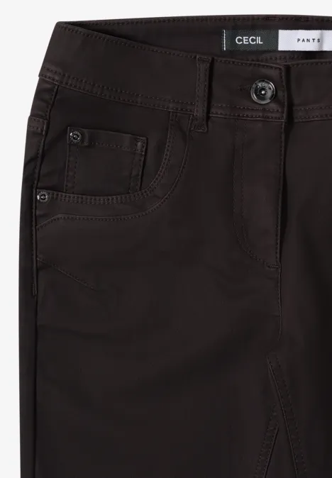 Broek in lederlook tartufo brown