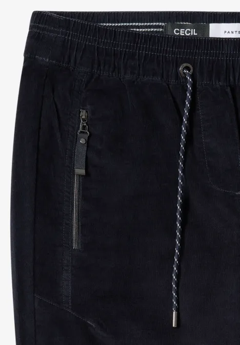 Cordhose im Causal Fit dark blue corduroy