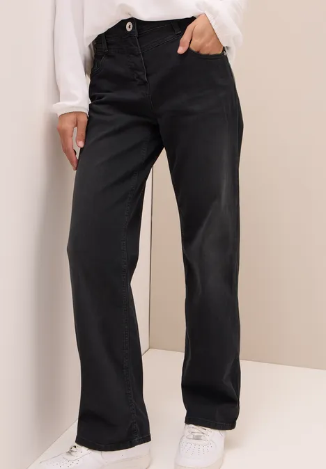Wide Leg Jeans dark grey washed
