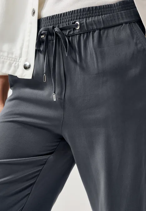 Straight Leg Viskose Hose volcanic grey