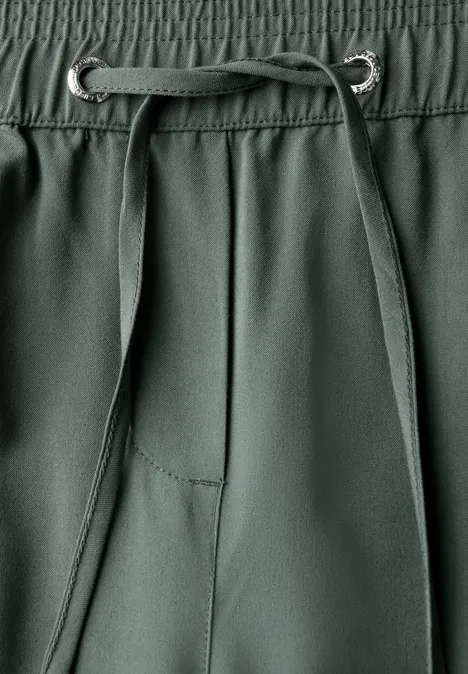 Straight Leg Viskose Hose dark balmy khaki
