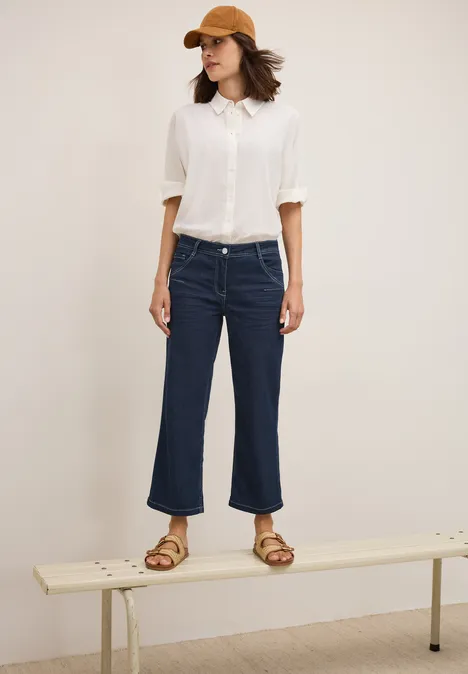 Rinsed Wide Leg Jeans rinsed wash