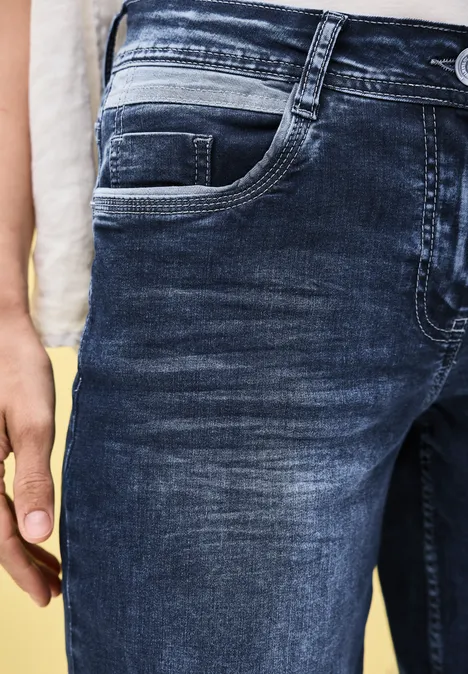 Wide Leg Jeans mid blue used wash