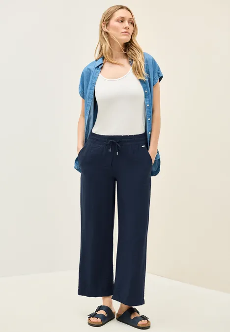 7/8 Twill-Hose mit Struktur urban navy blue