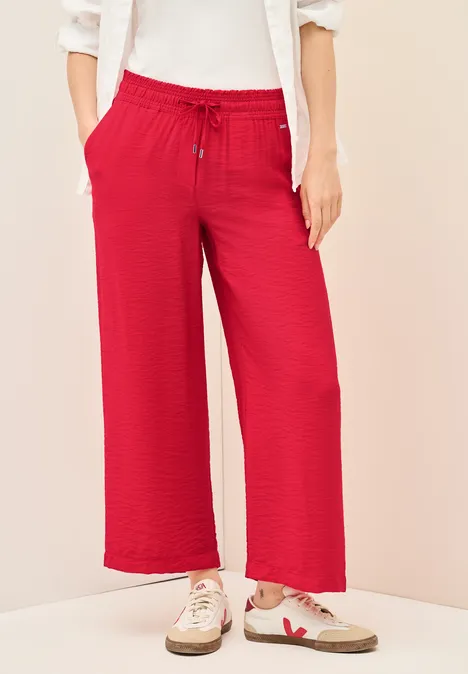 7/8 Twill-Hose mit Struktur glazed apple red