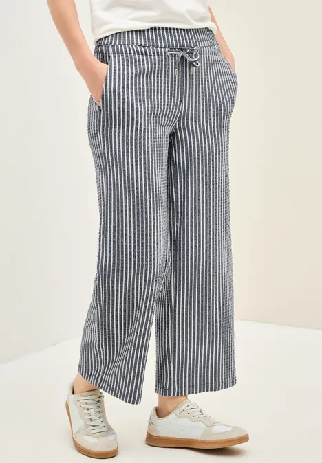 Gestreifte Seersucker Hose urban navy blue