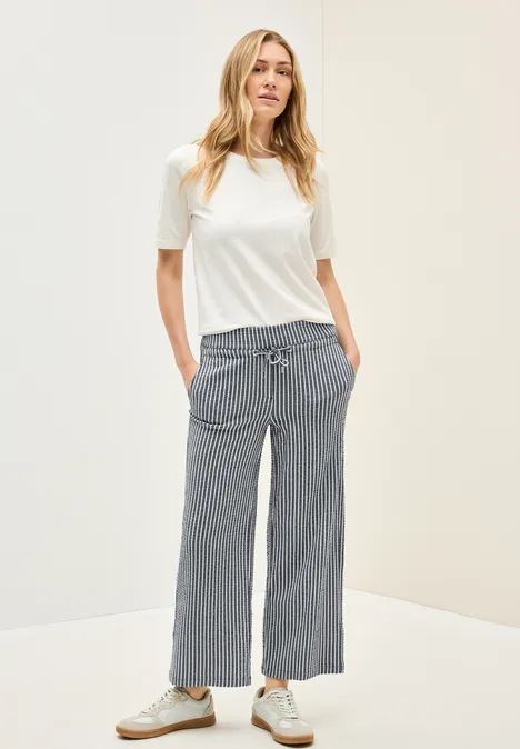 Gestreifte Seersucker Hose urban navy blue