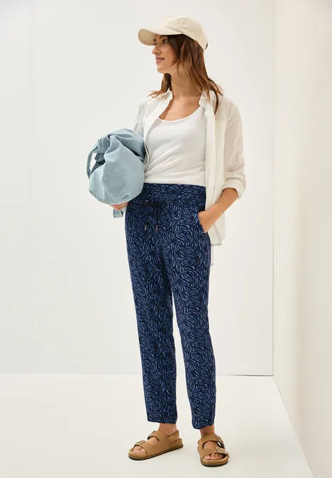 Gemusterte Loose Fit Hose urban navy blue
