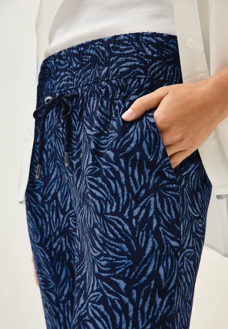 Gemusterte Loose Fit Hose urban navy blue
