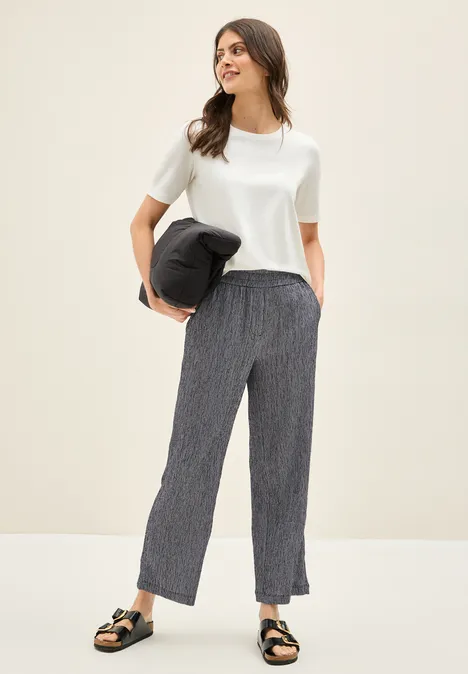Straight Leg Crepe Hose urban navy blue